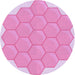 Square Patterned Blossom Pink Rug, pat1729pur