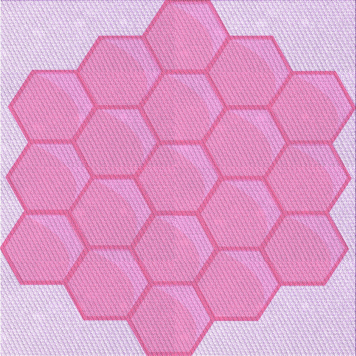 Round Machine Washable Transitional Blossom Pink Rug, wshpat1729pur