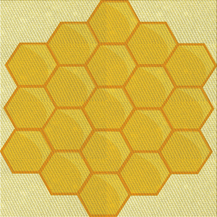 Round Patterned Bold Yellow Rug, pat1729yw