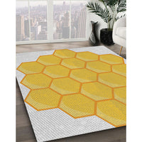 Patterned Harvest Gold Novelty Rug, pat1729