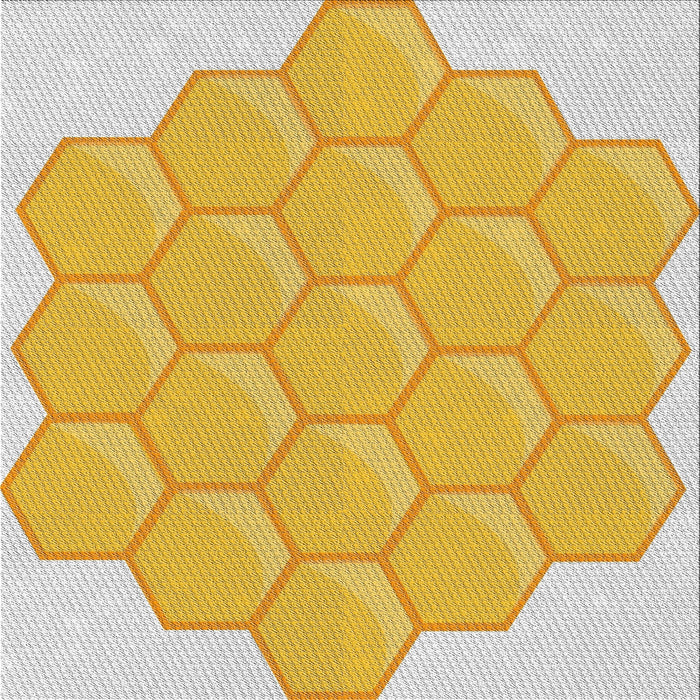 Square Patterned Harvest Gold Novelty Rug, pat1729