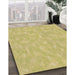 Machine Washable Transitional Bold Yellow Rug in a Family Room, wshpat173brn