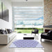 Machine Washable Transitional Periwinkle Purple Rug in a Kitchen, wshpat1730blu