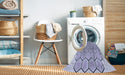 Machine Washable Transitional Periwinkle Purple Rug in a Washing Machine, wshpat1730blu