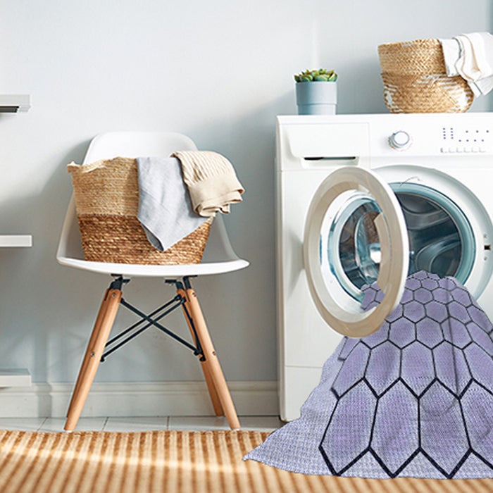 Machine Washable Transitional Periwinkle Purple Rug in a Washing Machine, wshpat1730blu