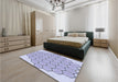 Patterned Periwinkle Purple Rug in a Bedroom, pat1730blu