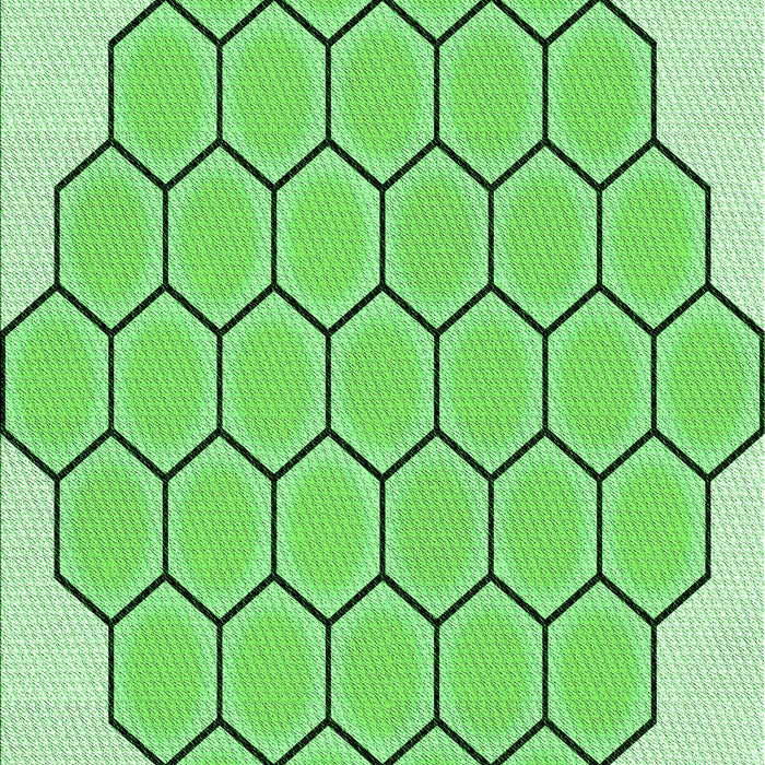 Machine Washable Transitional Green Rug, wshpat1730grn