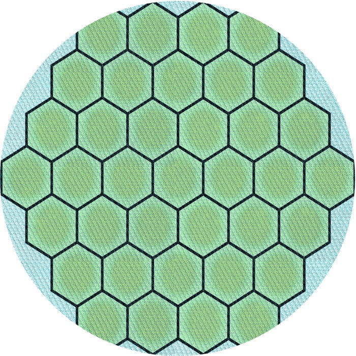 Square Patterned Medium Sea Green Rug, pat1730lblu