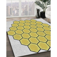 Patterned Mustard Yellow Novelty Rug, pat1730