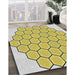 Patterned Mustard Yellow Novelty Rug in Family Room, pat1730