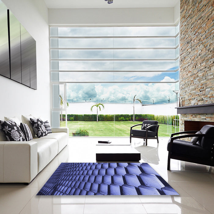 Machine Washable Transitional Sky Blue Rug in a Kitchen, wshpat1731blu