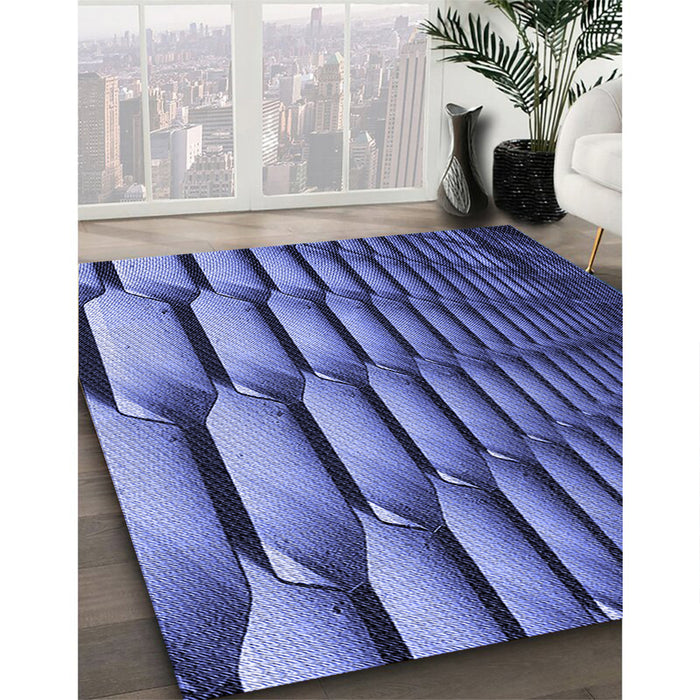 Machine Washable Transitional Sky Blue Rug in a Family Room, wshpat1731blu