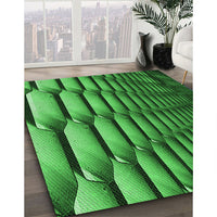 Patterned Deep Emerald Green Rug, pat1731grn