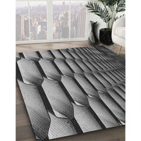 Patterned Dark Gray Black Rug, pat1731gry