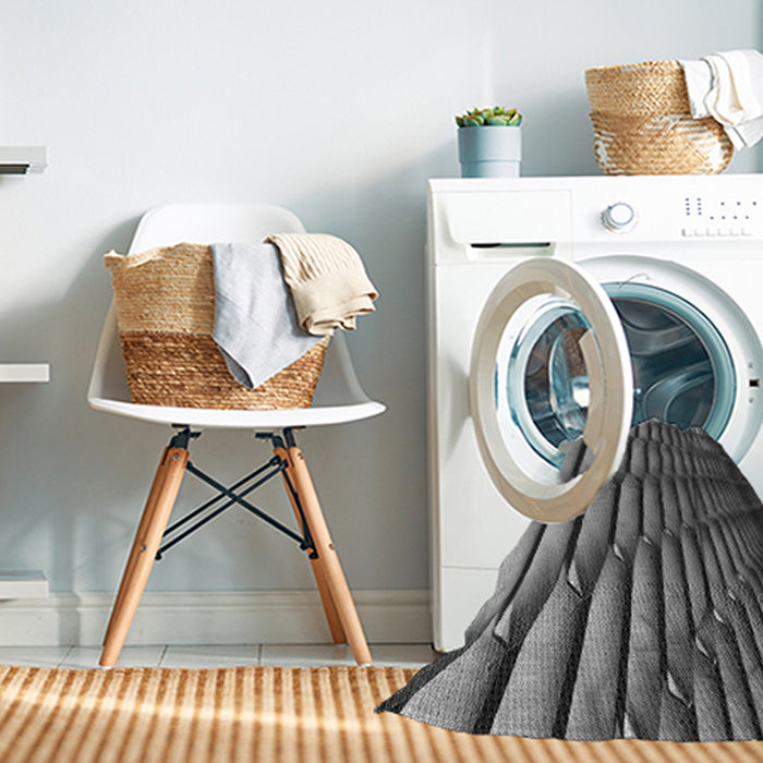 Machine Washable Transitional Dark Gray Black Rug in a Washing Machine, wshpat1731gry