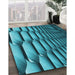 Patterned Bright Turquoise Blue Rug in Family Room, pat1731lblu