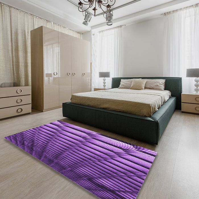 Patterned Purple Rug in a Bedroom, pat1731pur