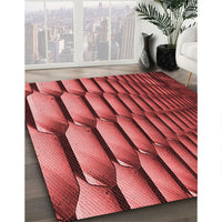 Patterned Cranberry Red Rug, pat1731rd