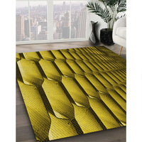 Patterned Orange Gold Rug, pat1731yw