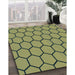 Machine Washable Transitional Antique Bronze Green Rug in a Family Room, wshpat1732lblu