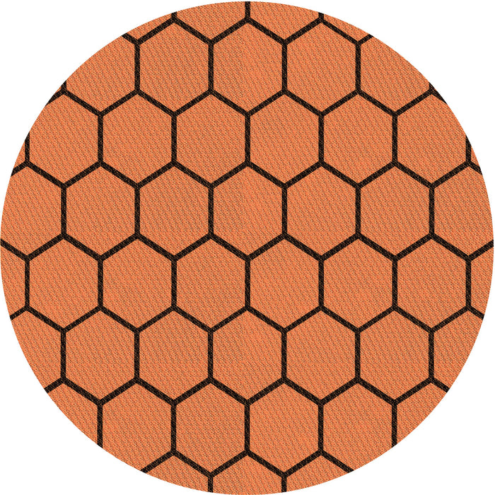 Square Patterned Neon Orange Rug, pat1732org