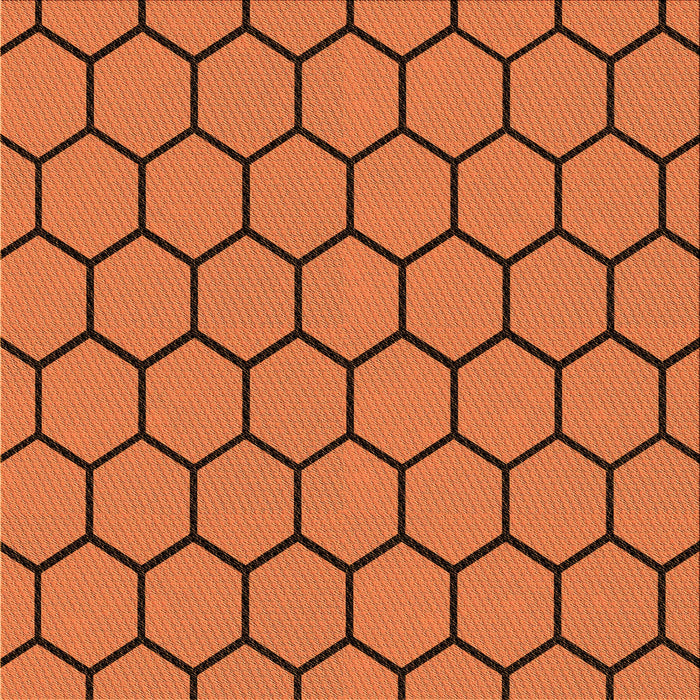 Round Patterned Neon Orange Rug, pat1732org