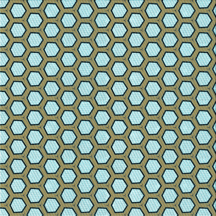 Round Patterned Blue Rug, pat1733lblu