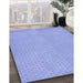 Patterned Sky Blue Rug in Family Room, pat1734blu