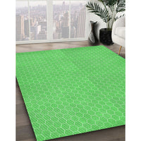 Patterned Neon Green Rug, pat1734grn