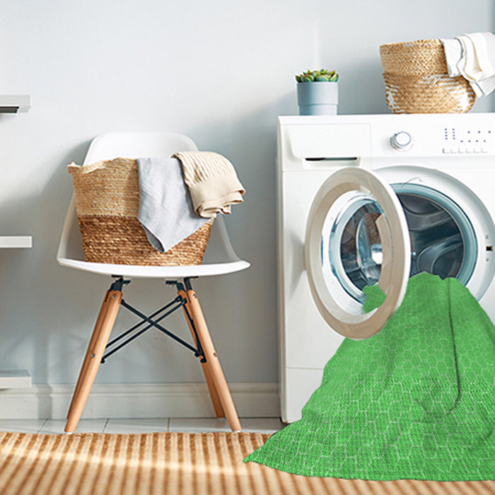 Machine Washable Transitional Neon Green Rug in a Washing Machine, wshpat1734grn
