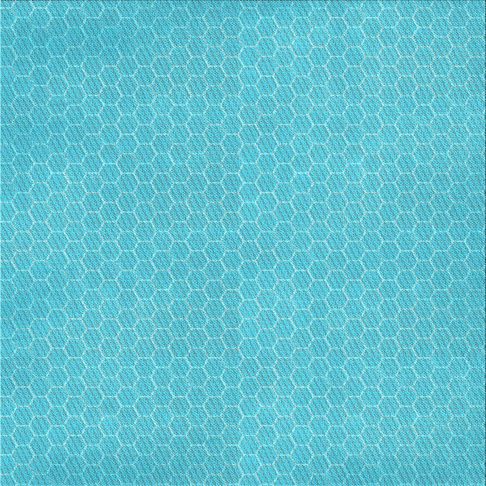 Round Machine Washable Transitional Bright Cyan Blue Rug, wshpat1734lblu