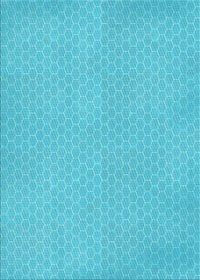 Machine Washable Transitional Bright Cyan Blue Rug, wshpat1734lblu