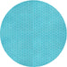 Square Patterned Bright Cyan Blue Rug, pat1734lblu