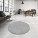 Round Patterned Gray Novelty Rug in a Office, pat1734