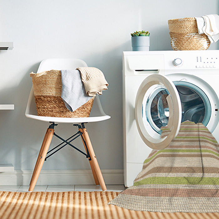 Machine Washable Transitional Khaki Gold Rug in a Washing Machine, wshpat1735brn