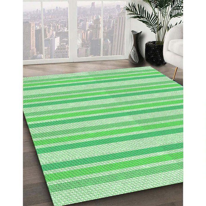 Machine Washable Transitional Green Rug in a Family Room, wshpat1735grn