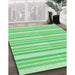 Machine Washable Transitional Green Rug in a Family Room, wshpat1735grn