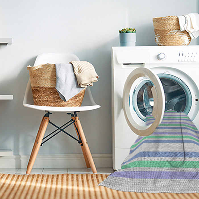Patterned Pale Blue Abstract Machine Washable Rug in a Washing Machine, wshpat1735
