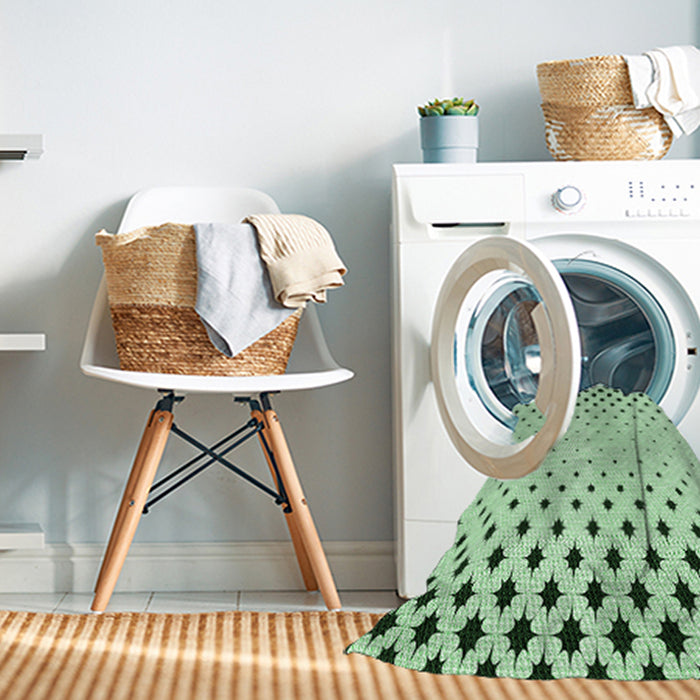 Machine Washable Transitional Mint Green Rug in a Washing Machine, wshpat1736grn