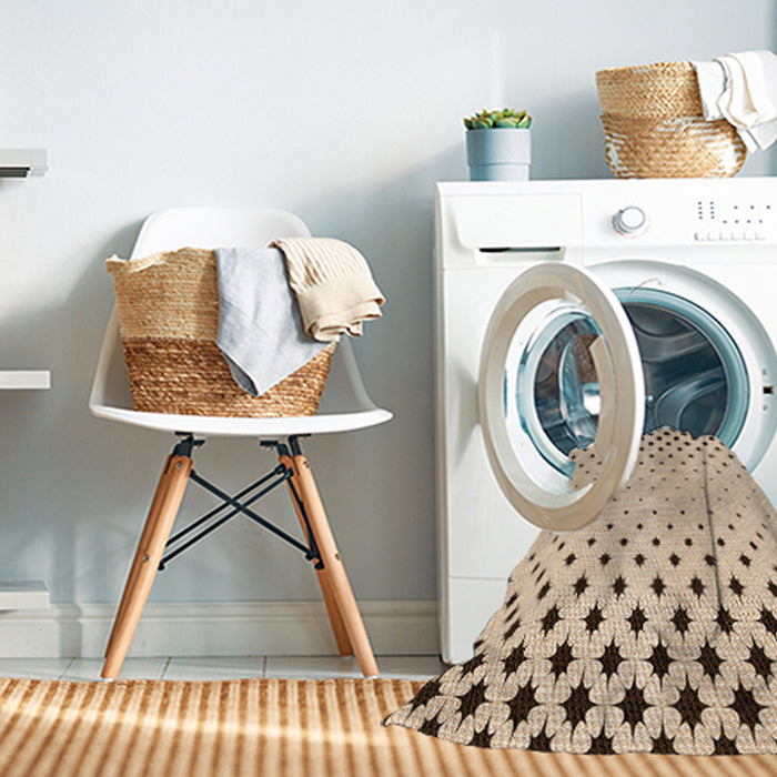 Machine Washable Transitional Bronze Brown Rug in a Washing Machine, wshpat1736org