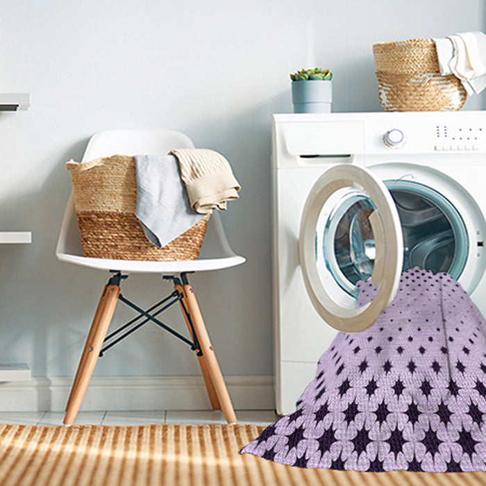 Machine Washable Transitional Lilac Purple Rug in a Washing Machine, wshpat1736pur