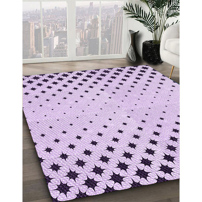 Patterned Lilac Purple Rug in Family Room, pat1736pur