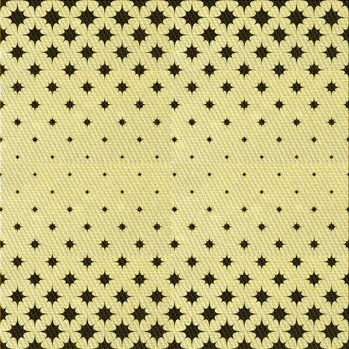 Round Machine Washable Transitional Sun Yellow Rug, wshpat1736yw