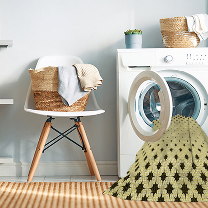 Machine Washable Transitional Sun Yellow Rug in a Washing Machine, wshpat1736yw