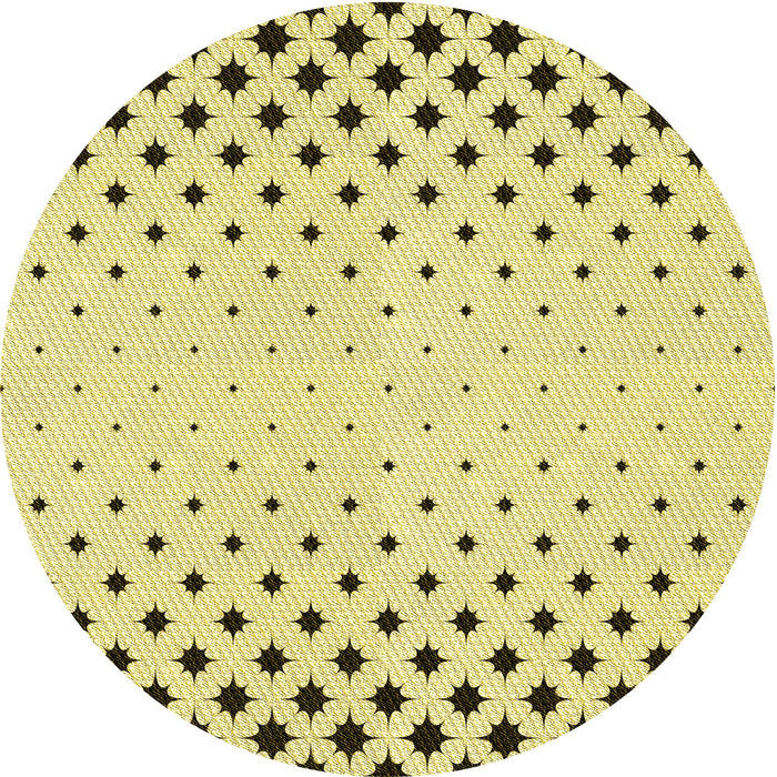 Square Machine Washable Transitional Sun Yellow Rug in a Living Room, wshpat1736yw