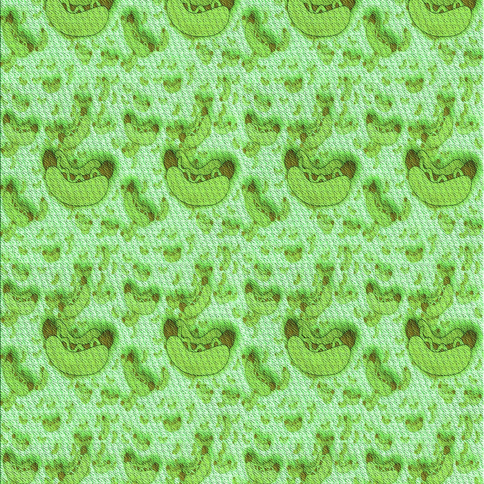 Machine Washable Transitional Green Rug, wshpat1737grn