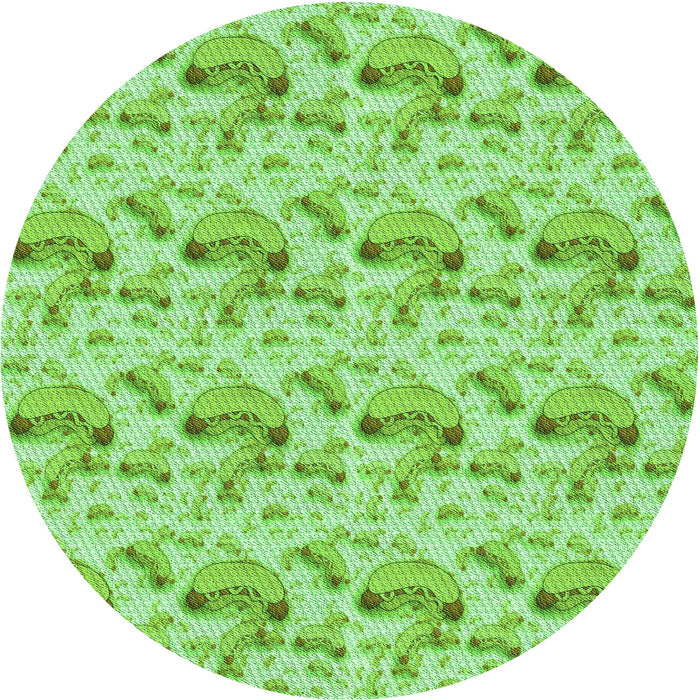 Square Machine Washable Transitional Green Rug in a Living Room, wshpat1737grn
