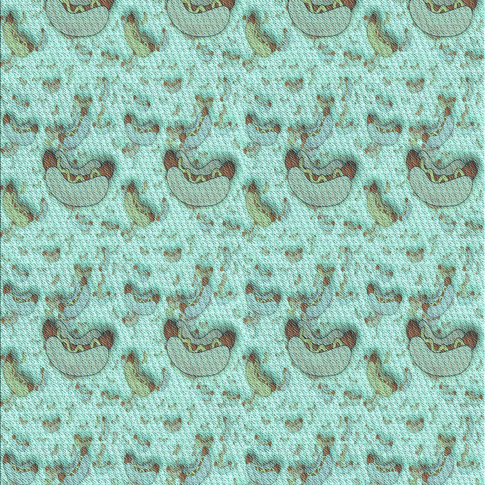 Machine Washable Transitional Green Rug, wshpat1737lblu