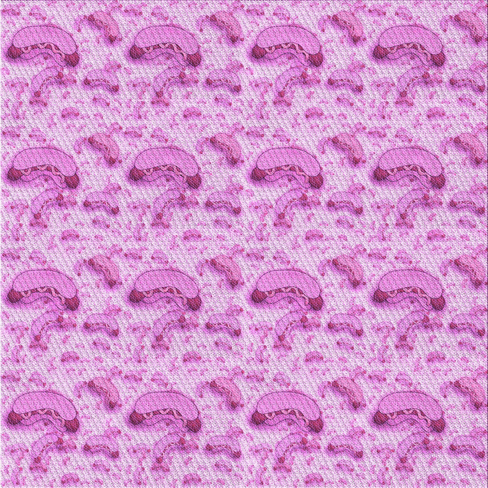Round Machine Washable Transitional Blossom Pink Rug, wshpat1737pur