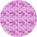 Square Machine Washable Transitional Blossom Pink Rug in a Living Room, wshpat1737pur